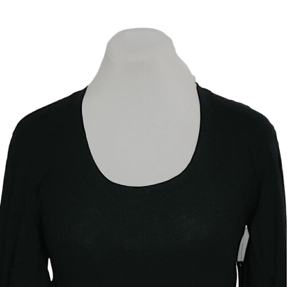 NWT I.N.C INTERNATIONAL CONCEPT Black scoop neck puff sleeve top - Picture 5 of 15